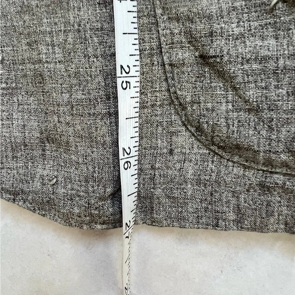 45RPM UMII 908 Women's V-neck Blouse Gray Linen  Sz S Long Sleeve Made in Japan - Picture 6 of 10